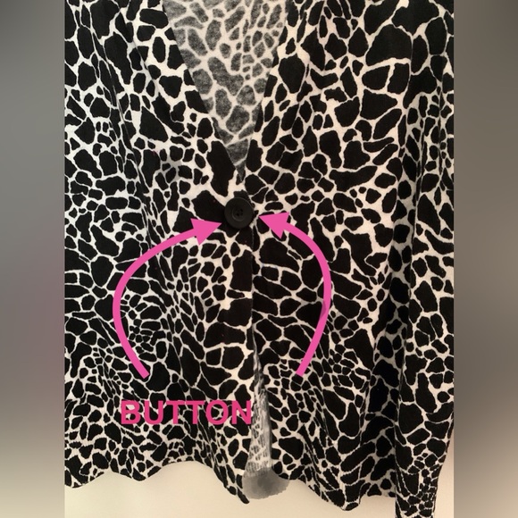⭐️NWT Jones New York Sport Cropped Cotton Cardigan w/Giraffe Print size XL - Picture 3 of 11